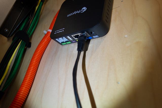 Ethernet patch cable connected to the Internet in port on the Obi 202